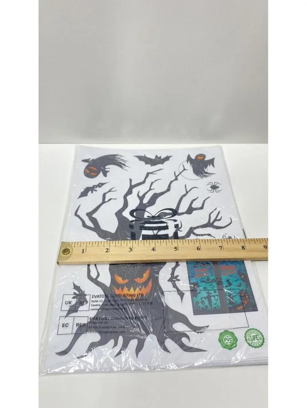 Halloween Window Stickers, Cling Adhesive Window Creepy Pumpkin Decor, Brand New